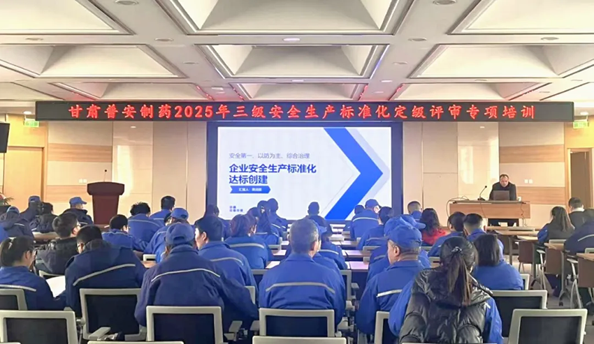 【普安新聞】安全第一 預(yù)防為主 綜合治理丨普安制藥開展2025年三級安全標(biāo)準(zhǔn)化定級評審專項培訓(xùn)